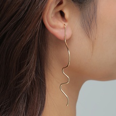 Fashion Jewelry Simple Asymmetrical Metal Line Stud Earrings