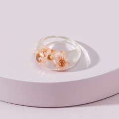 Fashion Jewelry Dried Flower Resin Acrylic Ring