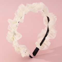 fashion solid color lace pleated headband
