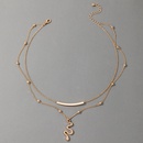 Europischer und amerikanischer grenzberschreitender neuer kreativer Schmuck goldene geometrische mehrschichtige Halskette schlangenfrmige doppelschichtige Halskettepicture13