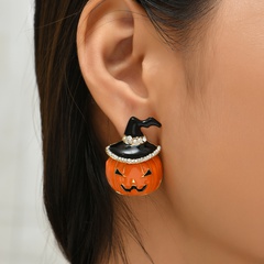 Halloween scary pumpkin jewelry cute witch funny ear acupuncture earrings