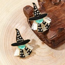 exaggerated alloy diamondstudded Halloween witch earrings retro oil dripping character style earrings earringspicture4