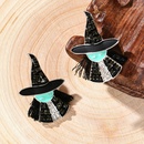 exaggerated alloy diamondstudded Halloween witch earrings retro oil dripping character style earrings earringspicture6