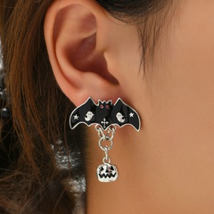 Halloween series jewelry cute cartoon dripping oil earrings white ghost bat pumpkin earrings