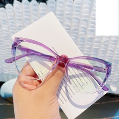 Retro-Katzenaugen-Anti-Blaulicht-Einfarbiger Brillenrahmen neuer flacher Spiegel