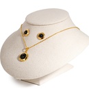 Mode neue runde Persnlichkeit Kristall Halskette Ohrringe Gold Setpicture12