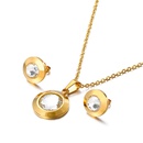Mode neue runde Persnlichkeit Kristall Halskette Ohrringe Gold Setpicture13