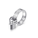 Kalen New 6mm Fashion Diamond Ring with Lock One Lock Love Ornament One Piece Dropshippingpicture8