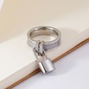 Kalen New 6mm Fashion Diamond Ring with Lock One Lock Love Ornament One Piece Dropshippingpicture9