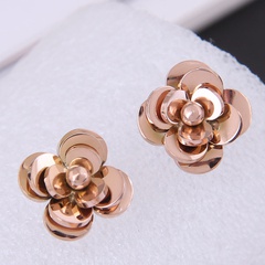 Korean Fashion Sweet OL Concise Rose Personality Female Stud Earrings