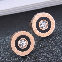 Korean fashion sweet and simple round personality earrings in titanium steel