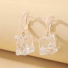 925 silver needle fashion irregular acrylic imitation ice cube earrings European and American temperament earrings