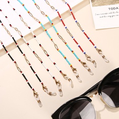 new diy color matching rice bead glasses chain creative handmade metal glasses mask chain dual-use extension chain