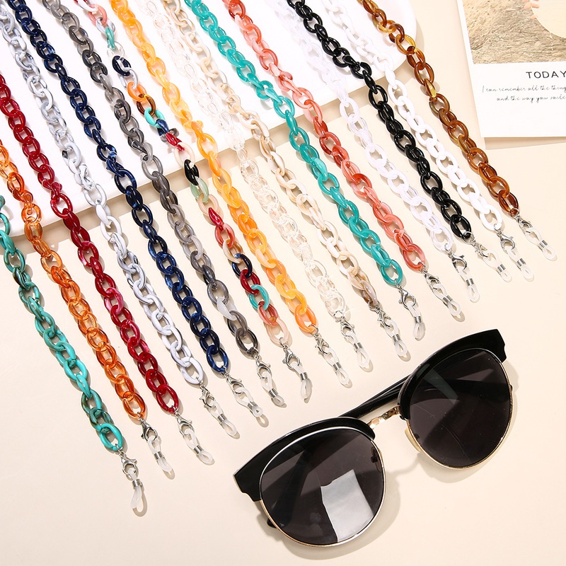 16 colors foreign trade O type acrylic glasses chain extension chain acrylic glasses mask chain hanging neck antilost rope