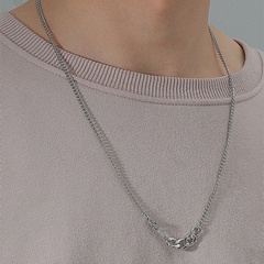 Personalized Fashion Stainless Steel Irregular Necklace Simple Wind Stitching Sweater Chain Cross-border Hot Sale