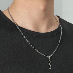 Simple and stylish personality 8 word necklace stainless steel infinite pendant cross-border