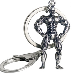 3D dreidimensionaler Muskel männlicher Metallschlüsselanhänger kreativer Fitnessschurke Schlüsselanhänger Anhänger Sport Souvenir
