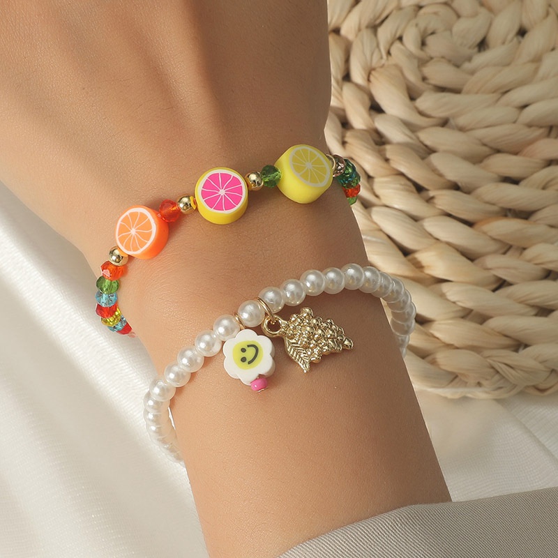 European and American Bohemia handmade soft ceramic pearl multilayer bracelet woven pearl bracelet accessories
