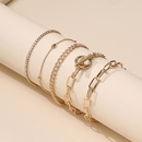 fashion OL bracelet trend OT buckle multilayer popular diamond chain hollow round bead bracelet 5piece setpicture9