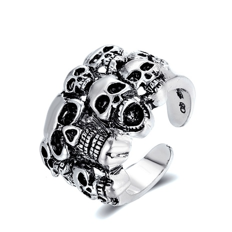 Nuevo anillo de calavera gótico de Halloween transfronterizo anillo abierto punk anillo anillo de cola's discount tags