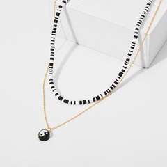 choker black and white soft ceramic necklace cross-border necklace creative Tai Chi pendant double necklace