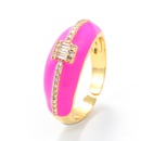 Foreign trade oil drip enamel ring opening adjustable ring round diamond ring DIY crossborder jewelry accessoriespicture13