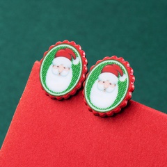 Christmas series alloy resin Christmas hat Santa Claus earrings holiday party earrings