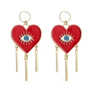 Exaggerated style heartshaped alloy dripping oil eyes tassel earrings retro temperament earringspicture12