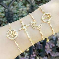 niche design simple cross tree of life zircon bracelet European and American jewelry