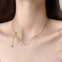 South Korea's Dongdaemun Gypsophila Titanium Steel Necklace Niche Personality All-match Jewelry
