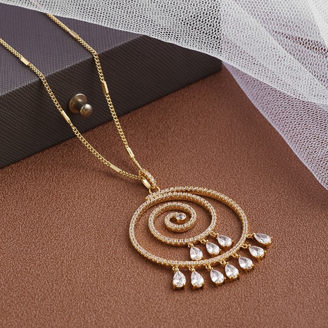 Collier long en forme de cercle de zircon micro-incrusté bijoux en gros Nihaojewelry's discount tags