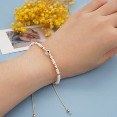 vintage fashion hand-woven white colored glaze miyuki bead eyes bracelet wholesale nihaojewelry