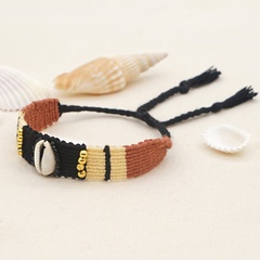 bohemian ethnic hand-woven wool shell miyuki bead contrast color bracelet wholesale nihaojewelry