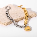 18K fashion stainless steel chain Cuban flat chain stitching heartshaped bracelet wholesale nihaojewelrypicture10