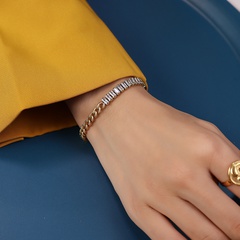 18K fashion new inlaid zircon hollow chain stitching bracelet wholesale nihaojewelry