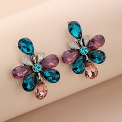Retro Rhinestone Water Drop Flower Butterfly Earrings Wholesale Nihaojewelry