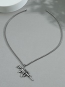 2021 European and American personality hip hop rock stainless steel gun pendant mens necklacepicture5