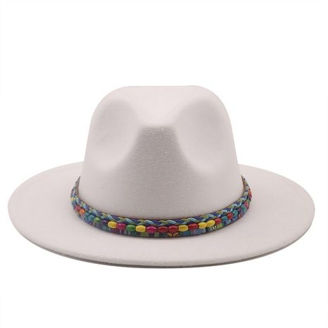 retro flat big brimmed woolen jazz top hat wholesale Nihaojewelry's discount tags
