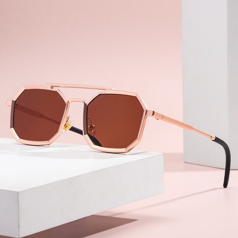 retro double beam polygonal frame sunglasses wholesale Nihaojewelry's discount tags