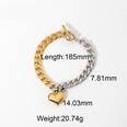 18K fashion stainless steel chain Cuban flat chain stitching heartshaped bracelet wholesale nihaojewelrypicture14