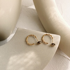 simple twist spiral circle titanium steel stud earrings wholesale nihaojewelry
