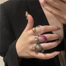 Mode Sigkeiten Farbe Acryl runden Strass Doppelfarbe passenden Ring Grohandel nihaojewelrypicture18