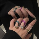 Mode Sigkeiten Farbe Acryl runden Strass Doppelfarbe passenden Ring Grohandel nihaojewelrypicture17