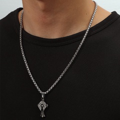 European and American style trend personality horseshoe cross pendant men's street domineering pendant necklace