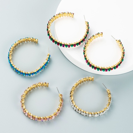 Boucles d'oreilles en diamant en forme de C en gros nihaojewelry's discount tags