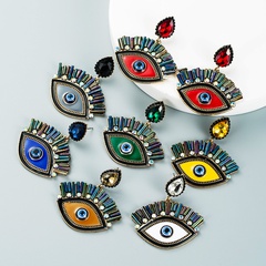 retro new devil's eye drop oil alloy diamond earrings wholesale Nihaojewelry
