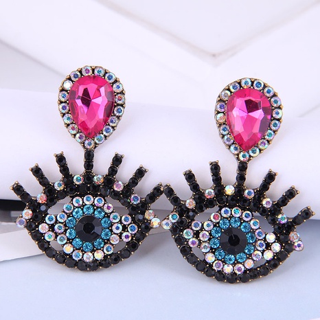 fashion metal flashing diamond devil's eye earrings wholesale Nihaojewelry's discount tags
