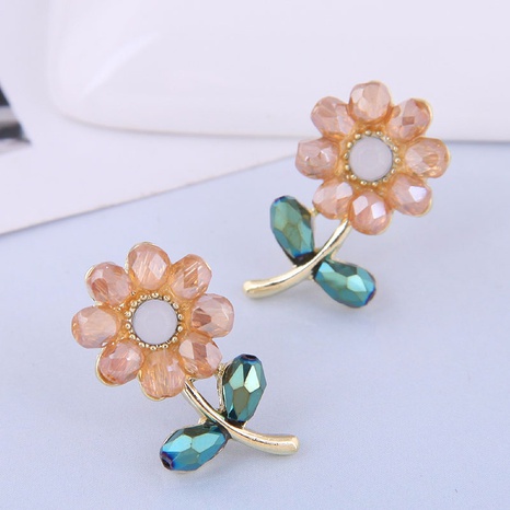 Korean Crystal Flower Stud Earrings Wholesale Nihaojewelry's discount tags