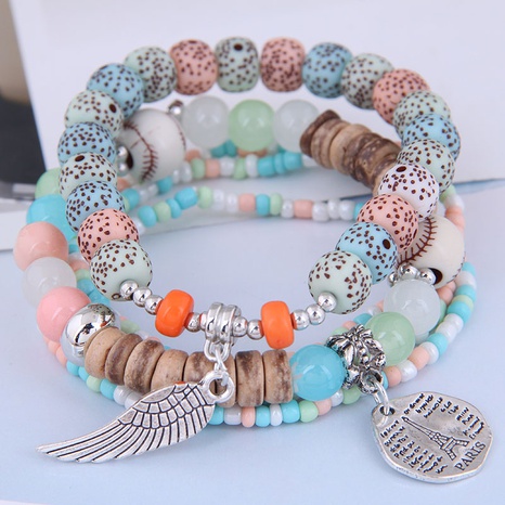 Bohemian style disc tower wings beads multi-layer bracelet wholesale Nihaojewelry's discount tags