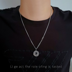 stainless steel hip-hop necklace retro cold style personality design heart-shaped stitching Cuban necklace
